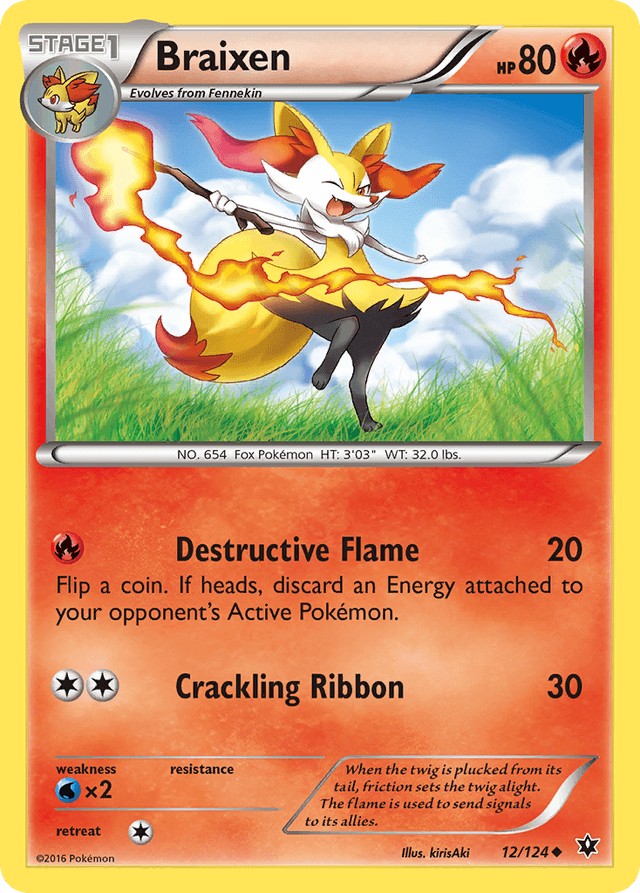 Carta Braixen 12/124 do set Fates Collide — Pokémon TCG | Bynx