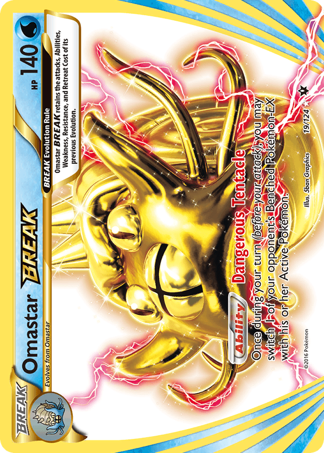 Carta Omastar BREAK 19/124 do set Fates Collide — Pokémon TCG | Bynx