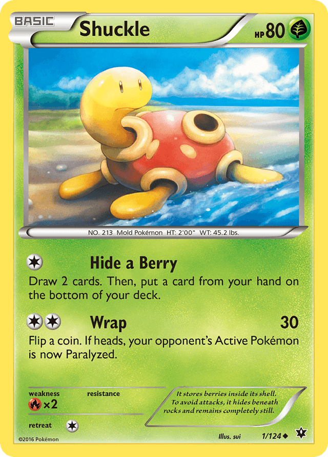 Carta Shuckle 1/124 do set Fates Collide — Pokémon TCG | Bynx