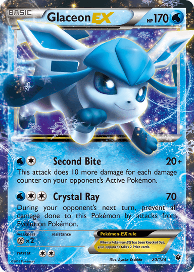 Carta Glaceon-EX 20/124 do set Fates Collide — Pokémon TCG | Bynx