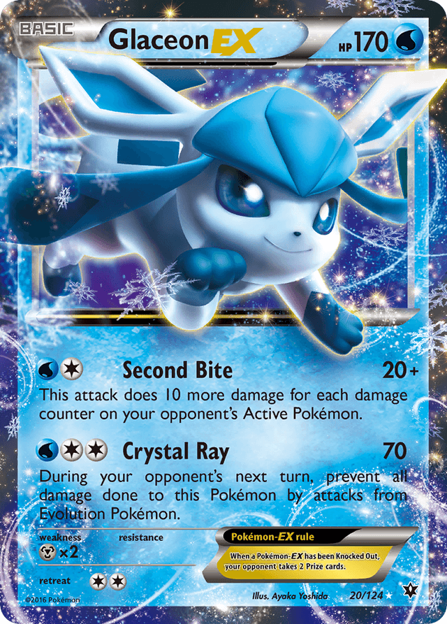 Carta Glaceon-EX 20/124 do set Fates Collide — Pokémon TCG | Bynx