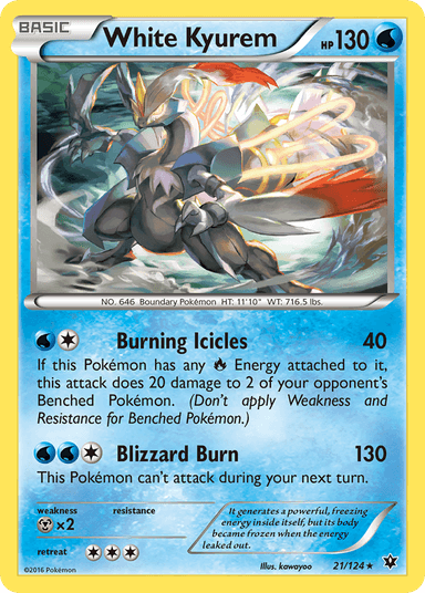 Carta White Kyurem 21/124 do set Fates Collide — Pokémon TCG | Bynx