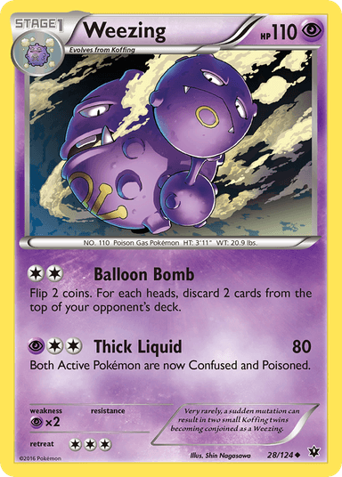 Carta Weezing 28/124 do set Fates Collide — Pokémon TCG | Bynx
