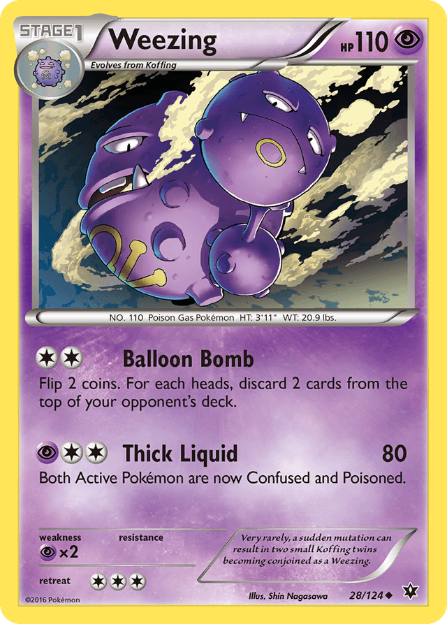 Carta Weezing 28/124 do set Fates Collide — Pokémon TCG | Bynx
