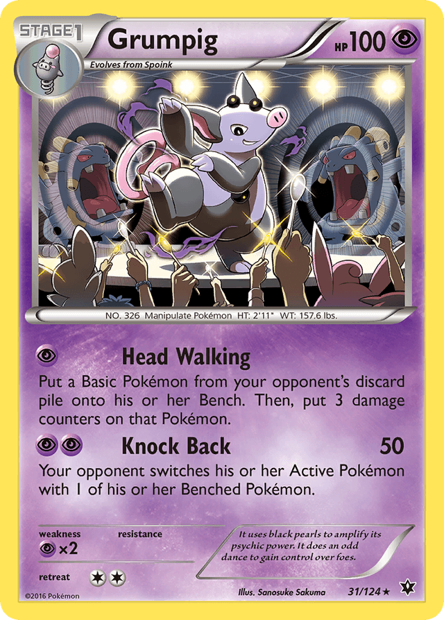 Carta Grumpig 31/124 do set Fates Collide — Pokémon TCG | Bynx