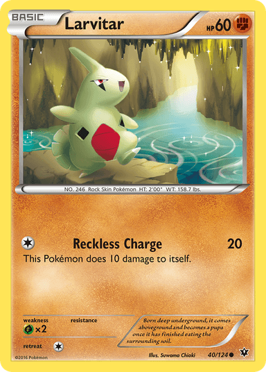 Carta Larvitar 40/124 do set Fates Collide — Pokémon TCG | Bynx