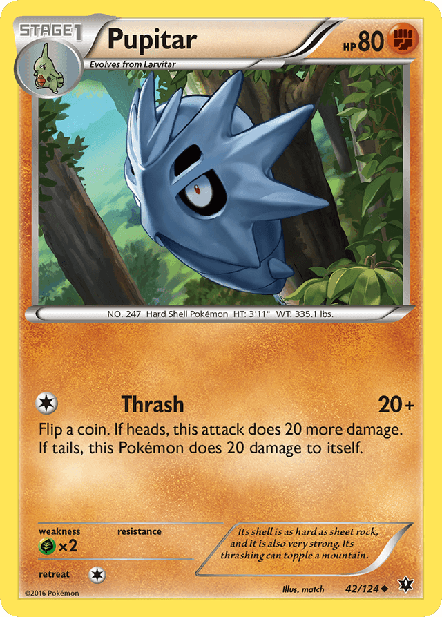 Carta Pupitar 42/124 do set Fates Collide — Pokémon TCG | Bynx
