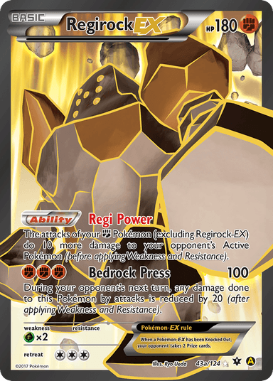 Carta Regirock-EX 43a/124 do set Fates Collide — Pokémon TCG | Bynx