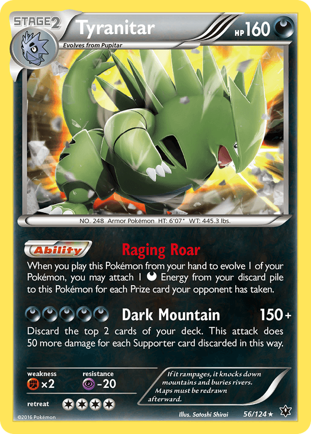 Carta Tyranitar 56/124 do set Fates Collide — Pokémon TCG | Bynx