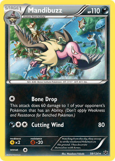 Carta Mandibuzz 58/124 do set Fates Collide — Pokémon TCG | Bynx