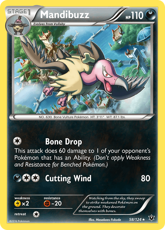 Carta Mandibuzz 58/124 do set Fates Collide — Pokémon TCG | Bynx