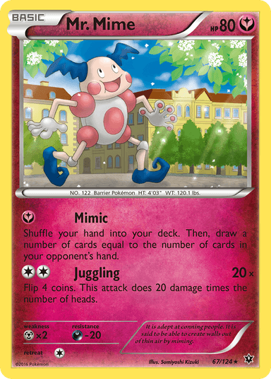 Carta Mr. Mime 67/124 do set Fates Collide — Pokémon TCG | Bynx