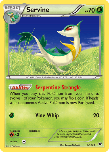 Carta Servine 6/124 do set Fates Collide — Pokémon TCG | Bynx