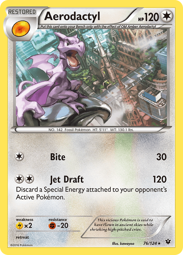 Carta Aerodactyl 76/124 do set Fates Collide — Pokémon TCG | Bynx