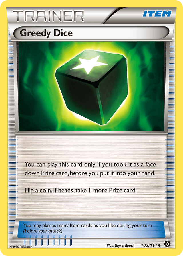 Carta Greedy Dice 102/114 do set Steam Siege — Pokémon TCG | Bynx