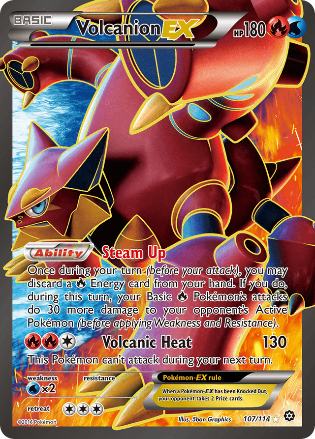 Carta Volcanion-EX 107/114 do set Steam Siege — Pokémon TCG | Bynx
