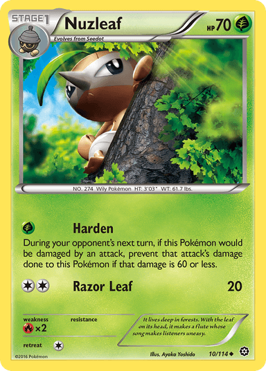 Carta Nuzleaf 10/114 do set Steam Siege — Pokémon TCG | Bynx