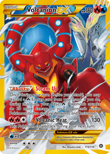 Carta Volcanion-EX 115/114 do set Steam Siege — Pokémon TCG | Bynx