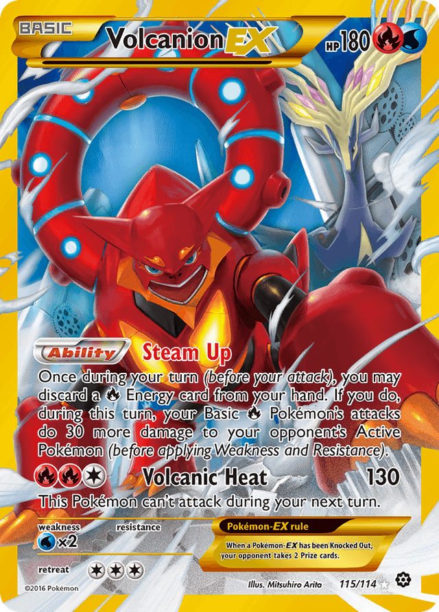 Carta Volcanion-EX 115/114 do set Steam Siege — Pokémon TCG | Bynx