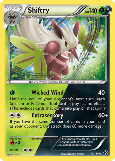 Carta Shiftry 11/114 do set Steam Siege — Pokémon TCG | Bynx