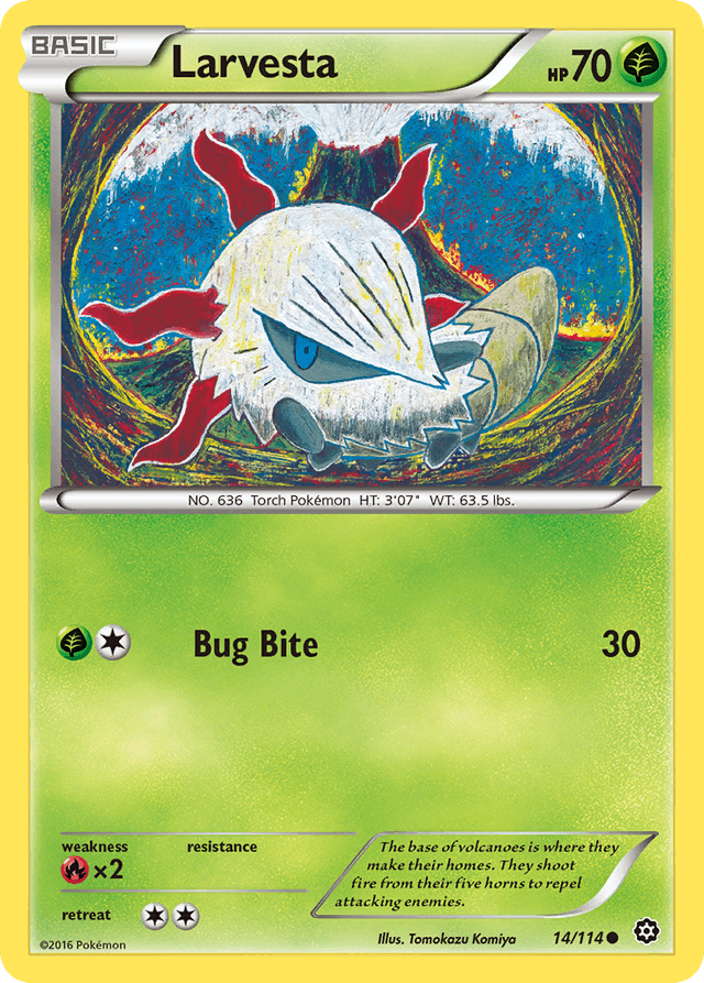 Carta Larvesta 14/114 do set Steam Siege — Pokémon TCG | Bynx