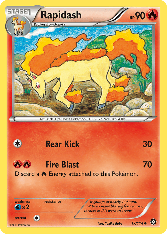 Carta Rapidash 17/114 do set Steam Siege — Pokémon TCG | Bynx