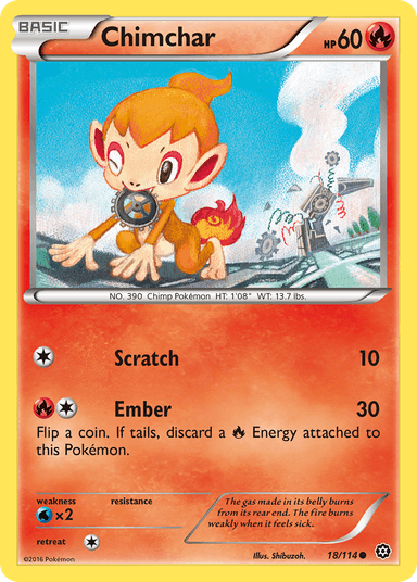 Carta Chimchar 18/114 do set Steam Siege — Pokémon TCG | Bynx