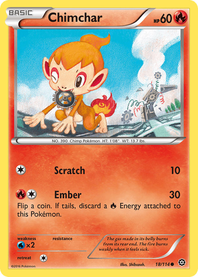 Carta Chimchar 18/114 do set Steam Siege — Pokémon TCG | Bynx