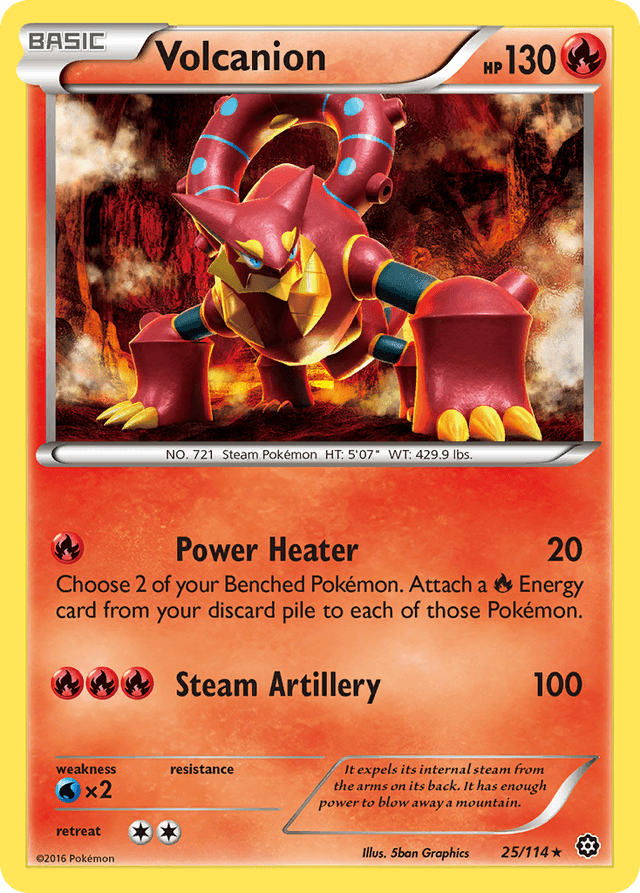 Carta Volcanion 25/114 do set Steam Siege — Pokémon TCG | Bynx