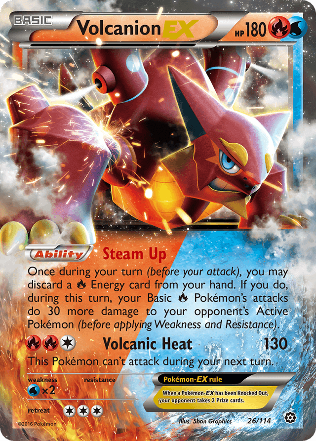 Carta Volcanion-EX 26/114 do set Steam Siege — Pokémon TCG | Bynx