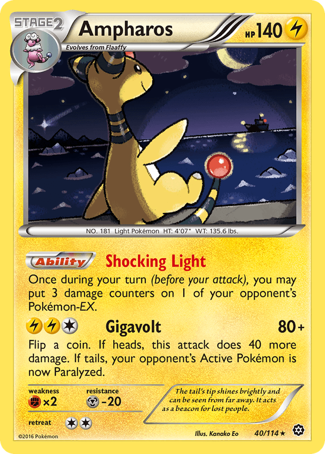 Carta Ampharos 40/114 do set Steam Siege — Pokémon TCG | Bynx