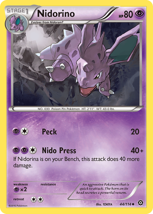 Carta Nidorino 44/114 do set Steam Siege — Pokémon TCG | Bynx