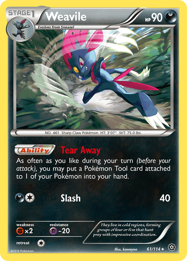 Carta Weavile 61/114 do set Steam Siege — Pokémon TCG | Bynx