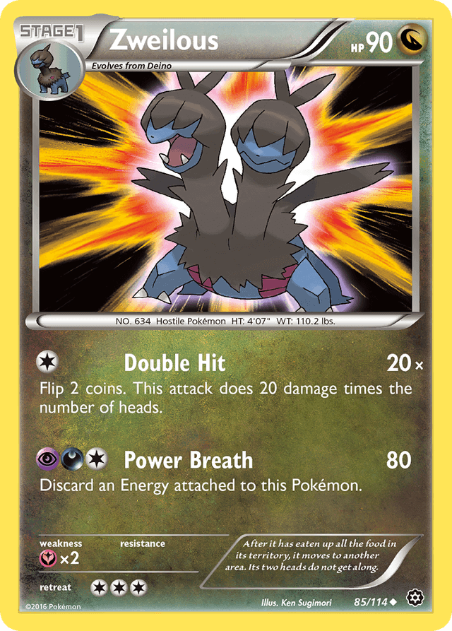Carta Zweilous 85/114 do set Steam Siege — Pokémon TCG | Bynx