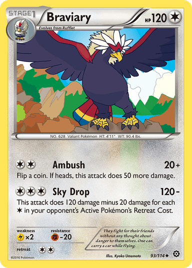 Carta Braviary 93/114 do set Steam Siege — Pokémon TCG | Bynx