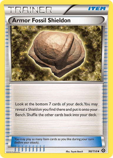Carta Armor Fossil Shieldon 98/114 do set Steam Siege — Pokémon TCG | Bynx