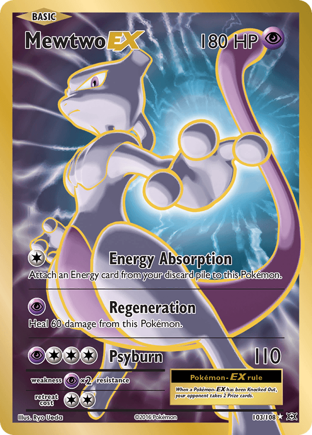 Carta Mewtwo-EX 103/108 do set Evolutions — Pokémon TCG | Bynx