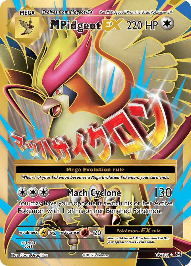 Carta M Pidgeot-EX 105/108 do set Evolutions — Pokémon TCG | Bynx