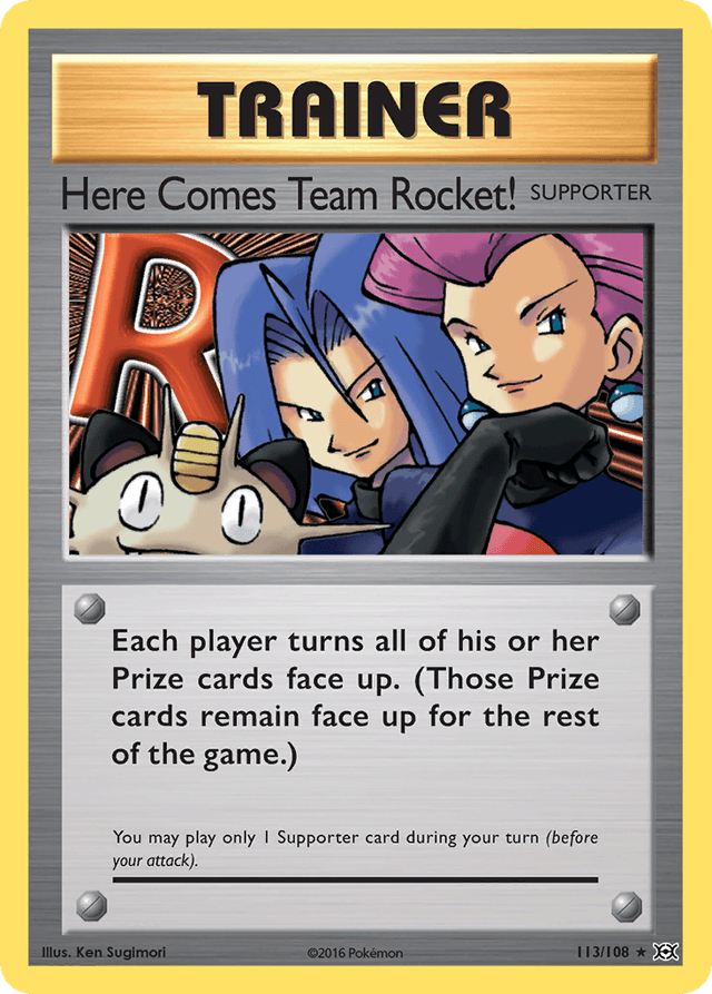 Carta Here Comes Team Rocket! 113/108 do set Evolutions — Pokémon TCG | Bynx