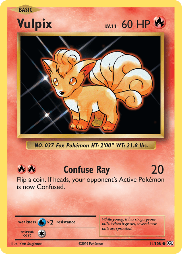 Carta Vulpix 14/108 do set Evolutions — Pokémon TCG | Bynx