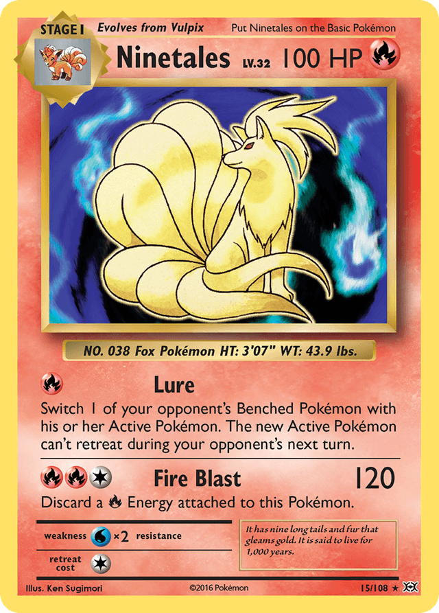 Carta Ninetales 15/108 do set Evolutions — Pokémon TCG | Bynx