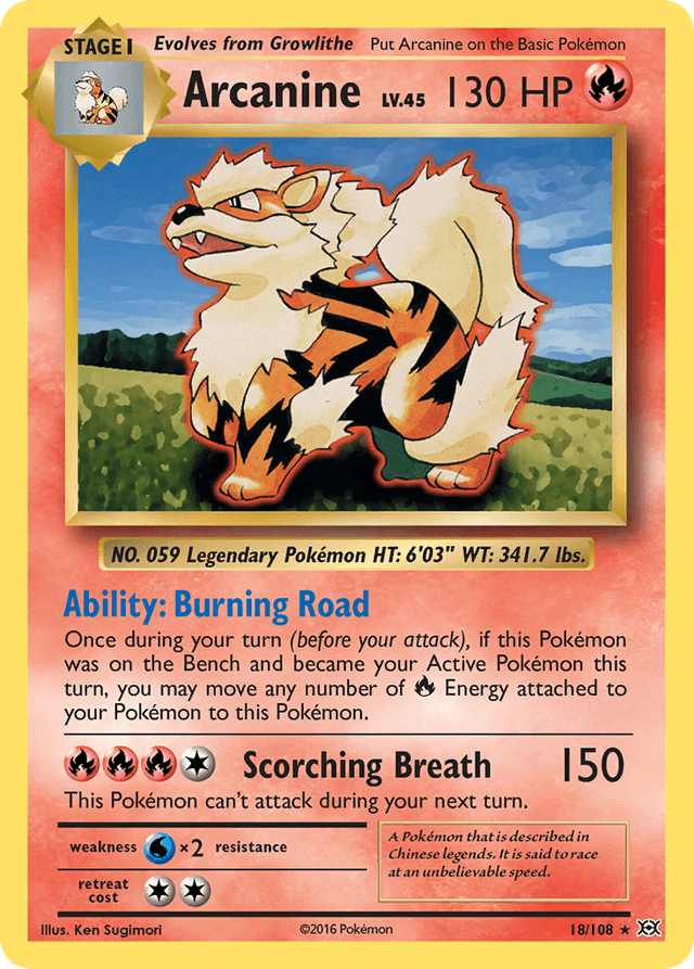 Carta Arcanine 18/108 do set Evolutions — Pokémon TCG | Bynx