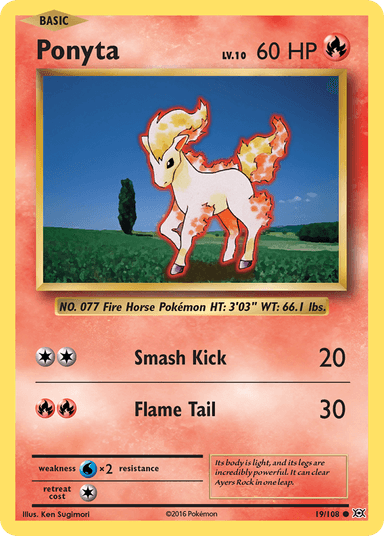 Carta Ponyta 19/108 do set Evolutions — Pokémon TCG | Bynx