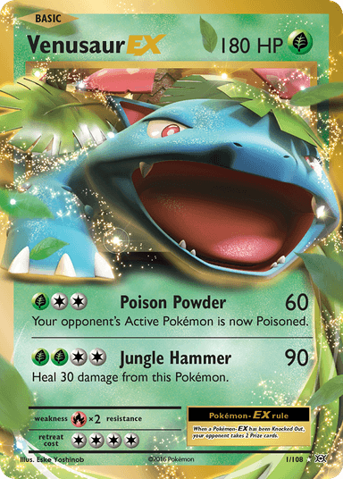 Carta Venusaur-EX 1/108 do set Evolutions — Pokémon TCG | Bynx