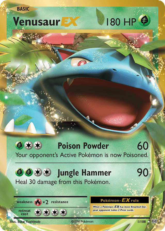 Carta Venusaur-EX 1/108 do set Evolutions — Pokémon TCG | Bynx
