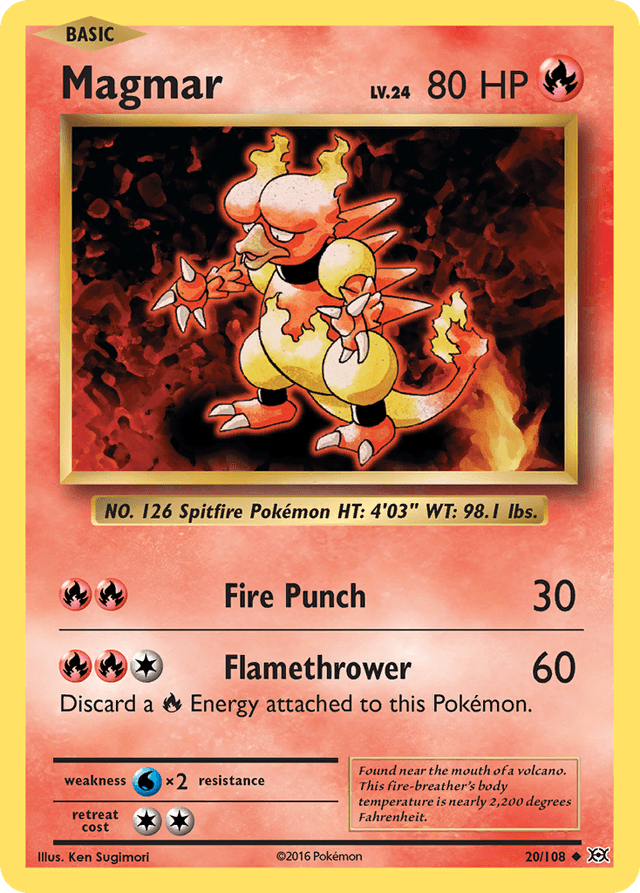 Carta Magmar 20/108 do set Evolutions — Pokémon TCG | Bynx