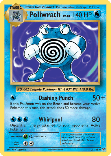 Carta Poliwrath 25/108 do set Evolutions — Pokémon TCG | Bynx