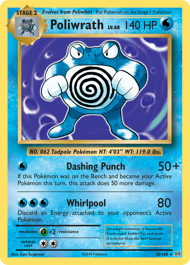 Carta Poliwrath 25/108 do set Evolutions — Pokémon TCG | Bynx