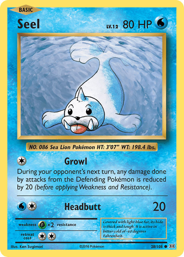 Carta Seel 28/108 do set Evolutions — Pokémon TCG | Bynx