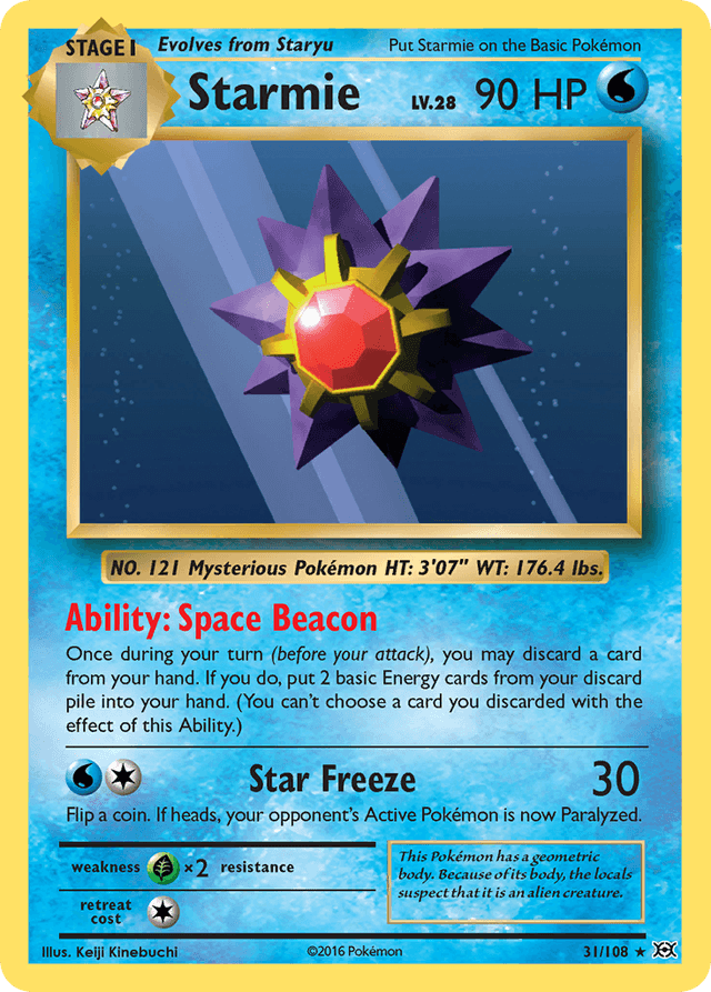 Carta Starmie 31/108 do set Evolutions — Pokémon TCG | Bynx